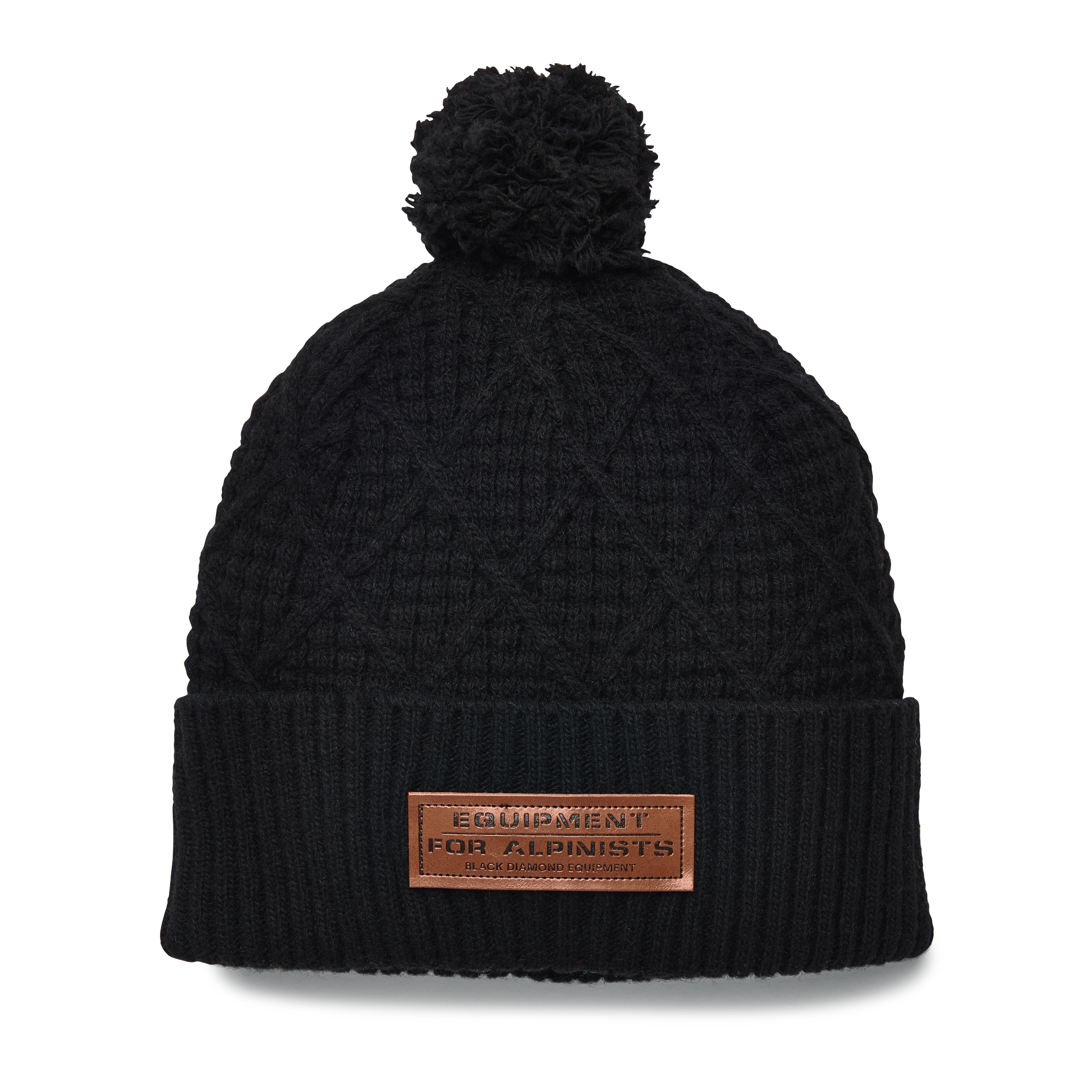 Cable Cuff Pom Beanie